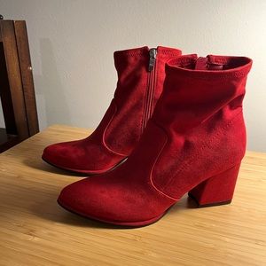 Red Velvet Marc Fisher Ankle Boots